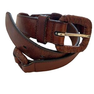 Vintage 90s Fossil Genuine Leather Belt Brown Size M